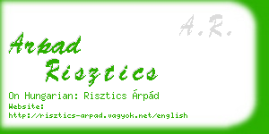 arpad risztics business card