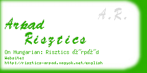 arpad risztics business card